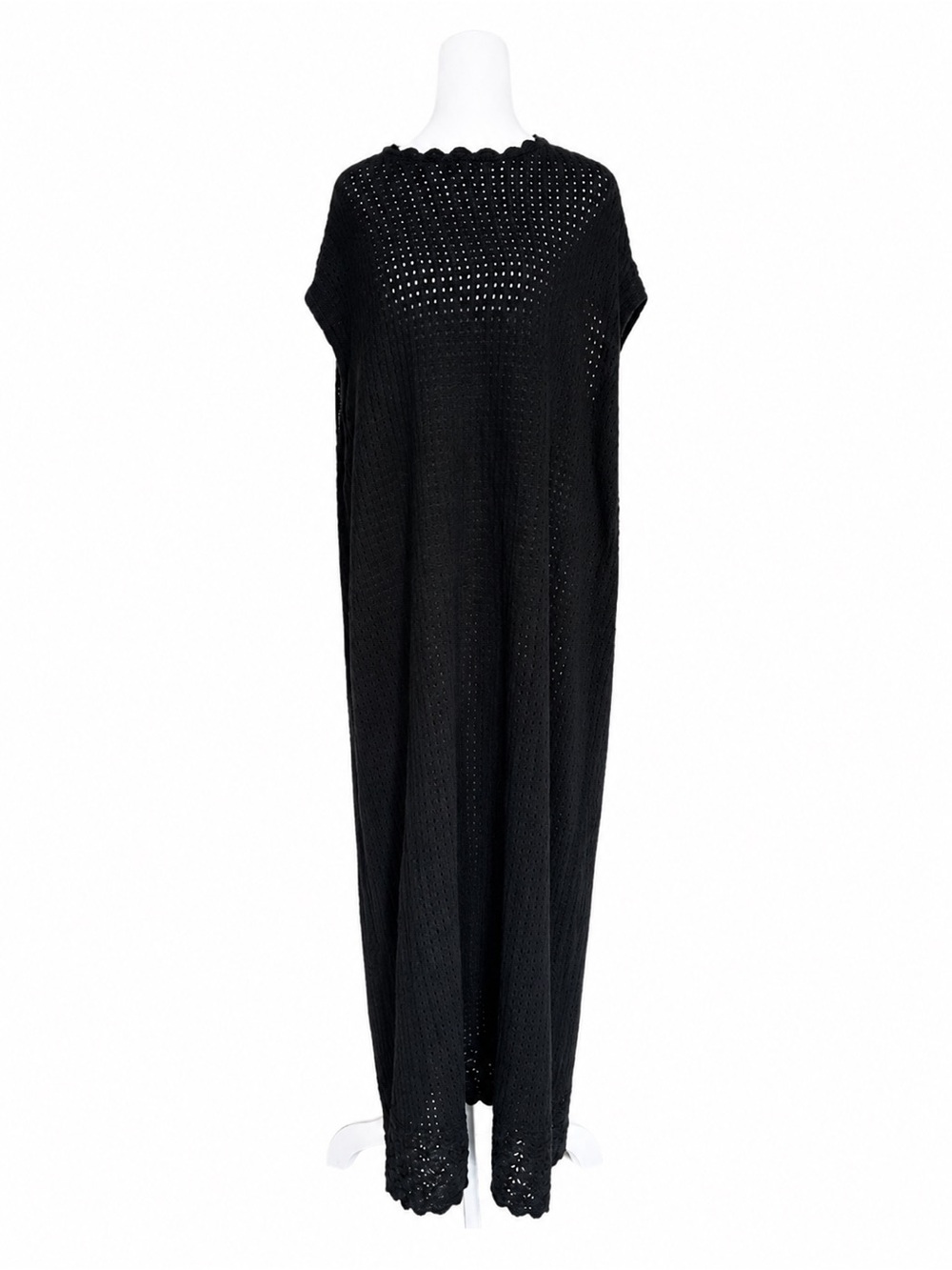 NWT J. Crew Crochet Open-Back Midi Dress Black Knit Cover Up 3X CA717 Plus Size